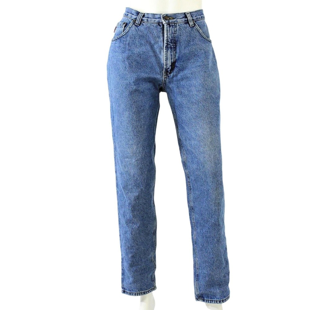 90s Vintage Relaxed Fit Bugle Boy Jeans Womens 6 Stone Wash Loose Straight Leg